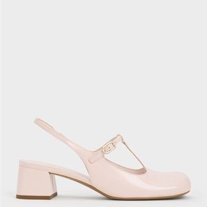 New in Box, T-Bar Slingback Mary Jane Pumps - Light Pink